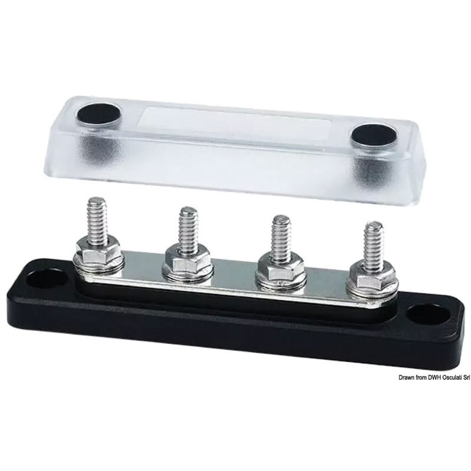 Kraftig samlingsskena Techno med transparent lock 4x10