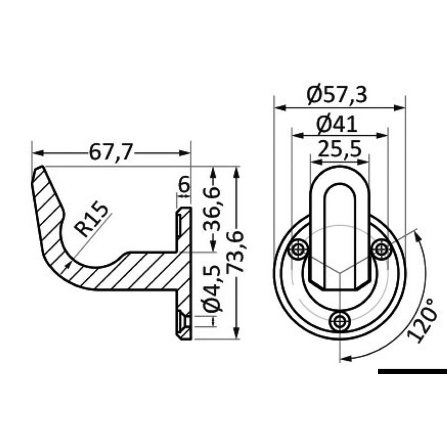 AISI316 krog med høj styrke 73.6x67.7x57.3 mm