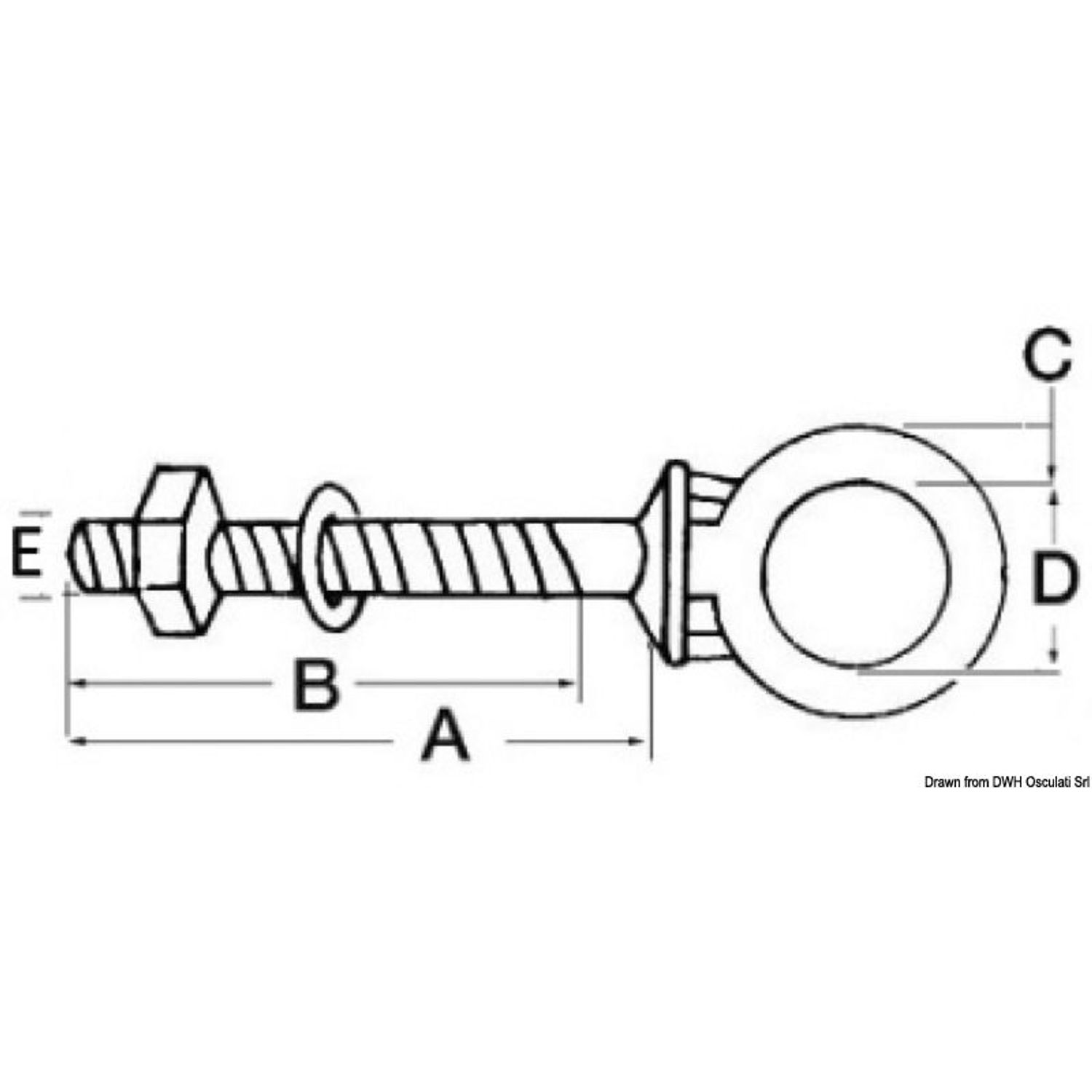 Silmukkapultti AISI316 10x100 mm