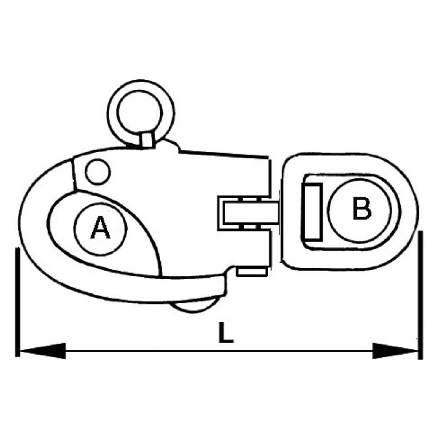 Dobbeltleddet hurtigsjakkel for spinnaker AISI 316 105 mm
