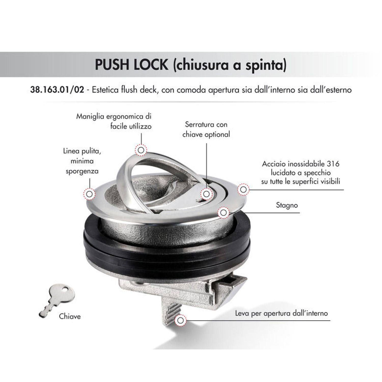 PUSH LOCK Eclipse dragregel utan lås
