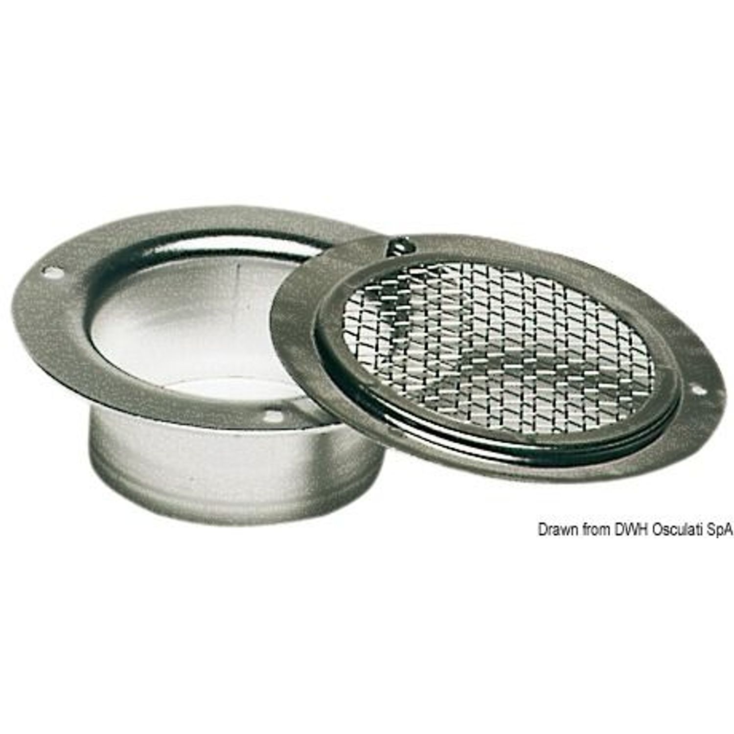 SS luftrist indløb/udløb 58 mm