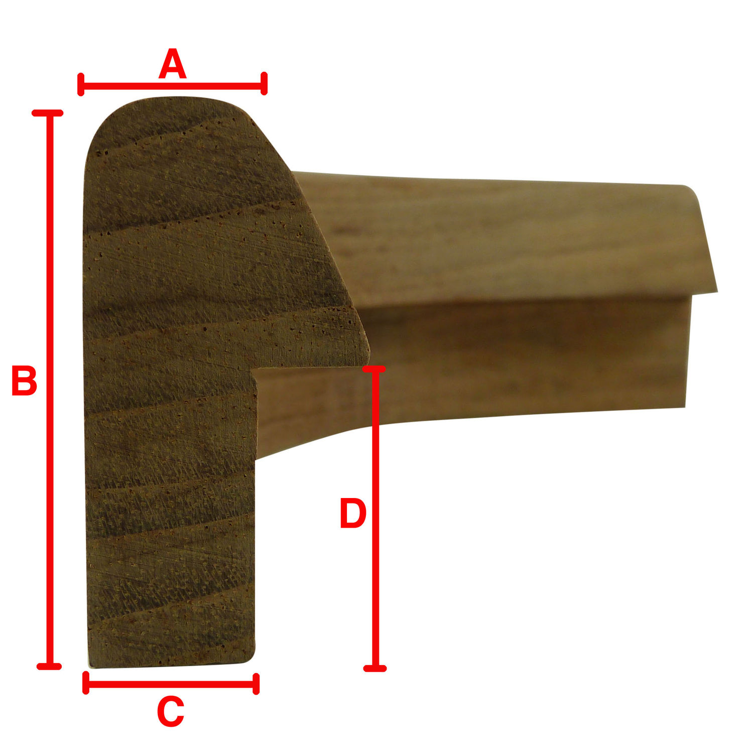 Teak Hjørne Kantlist 50/90°