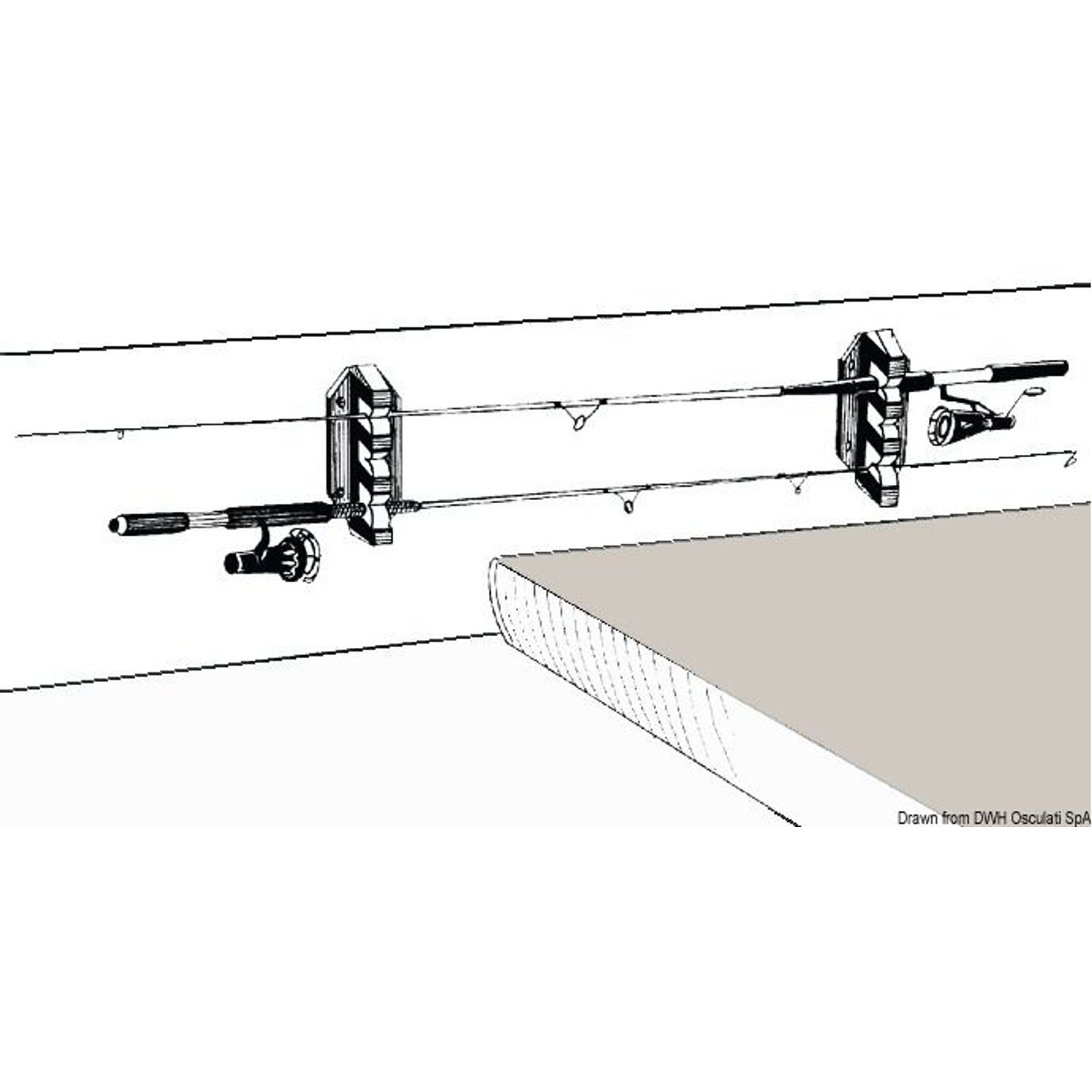 Fiskestangholder for 3 stenger 198x62 mm