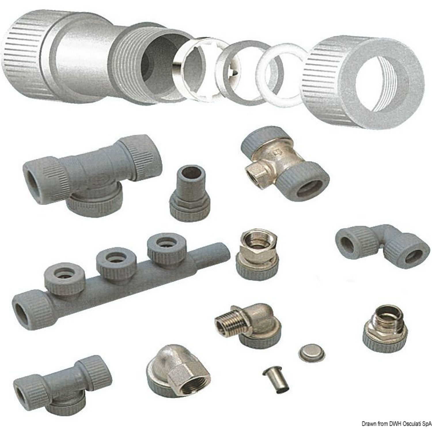 Hydrofix system messinkinen T-liitin 1/2"