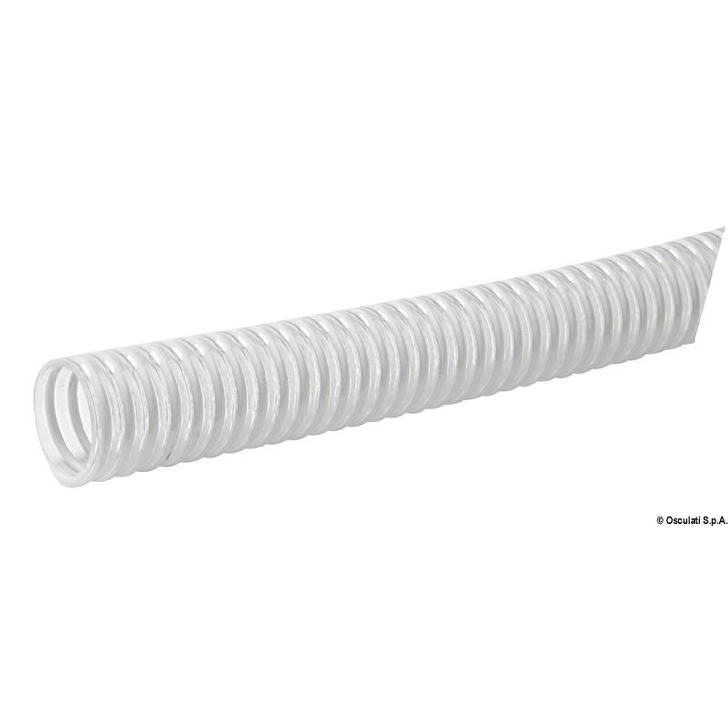 Hvid PVC-slange med spiralforstærkning 20 mm