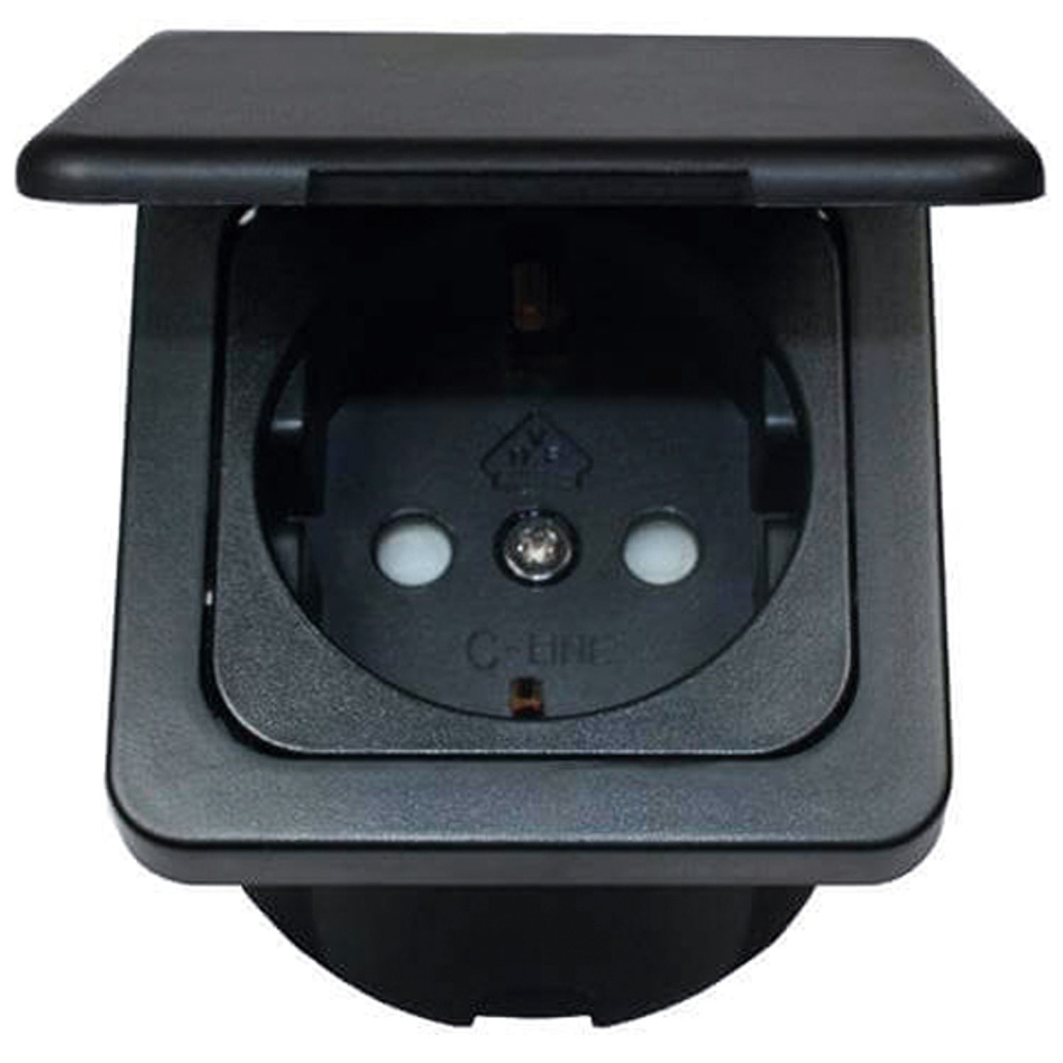 Eluttag 220V med lock svart