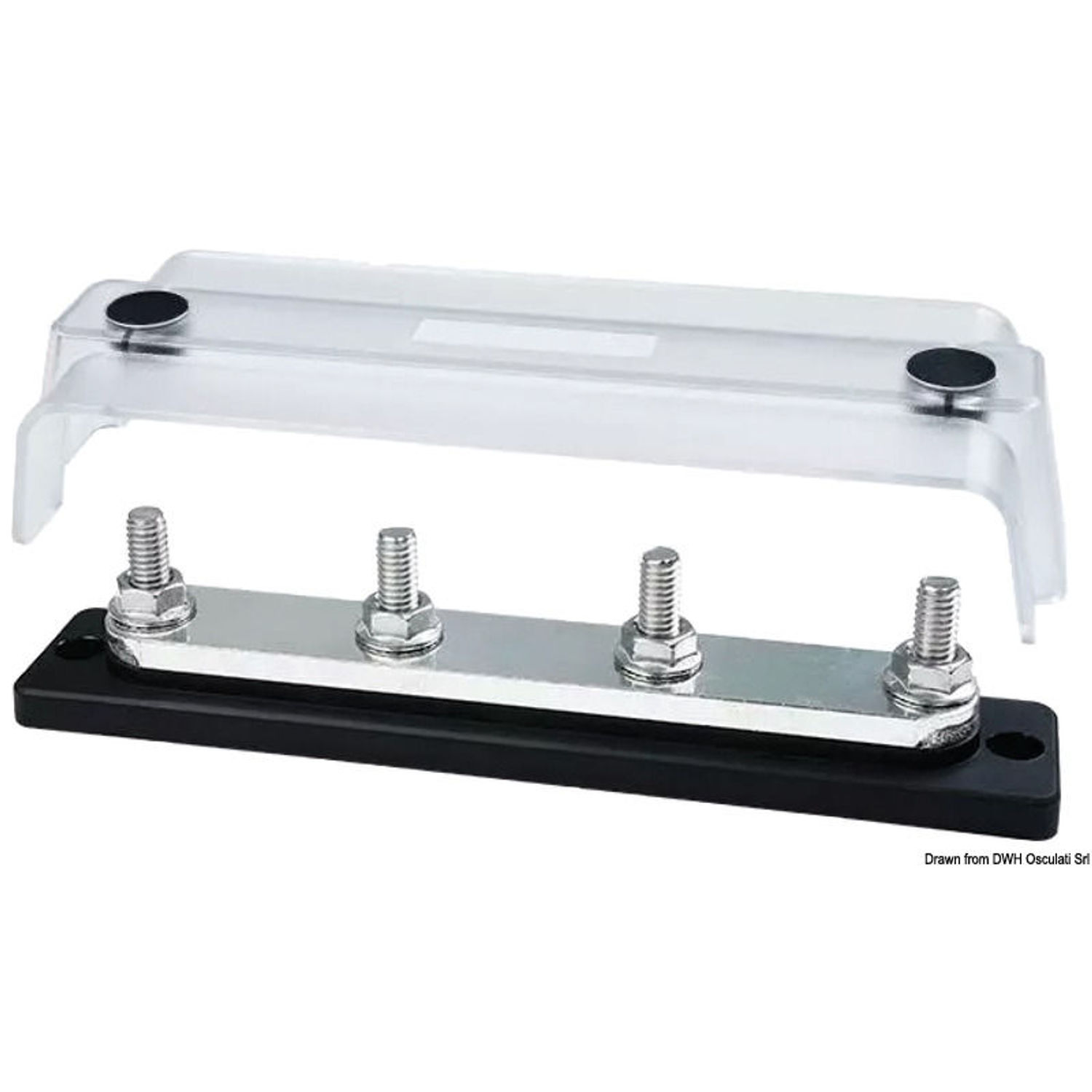 Kraftig samleskinne Techno med transparent lokk 4x8