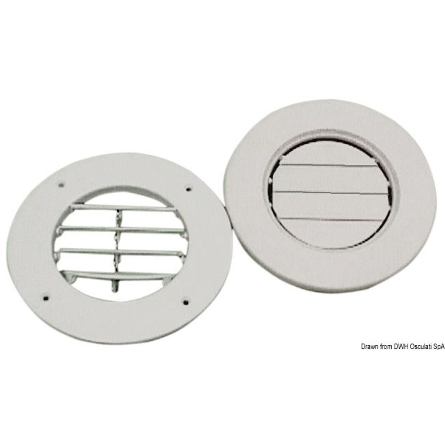 Ventilgitter ABS hvit 163 mm