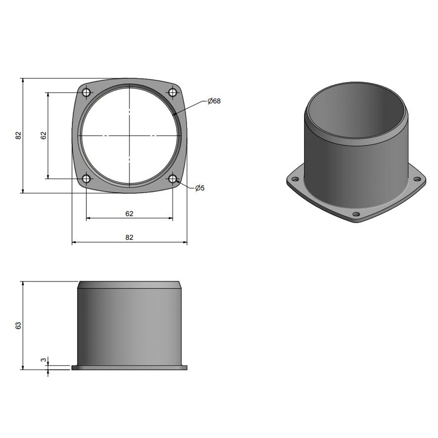 Ventilasjonsrist rfs m slangeadapter