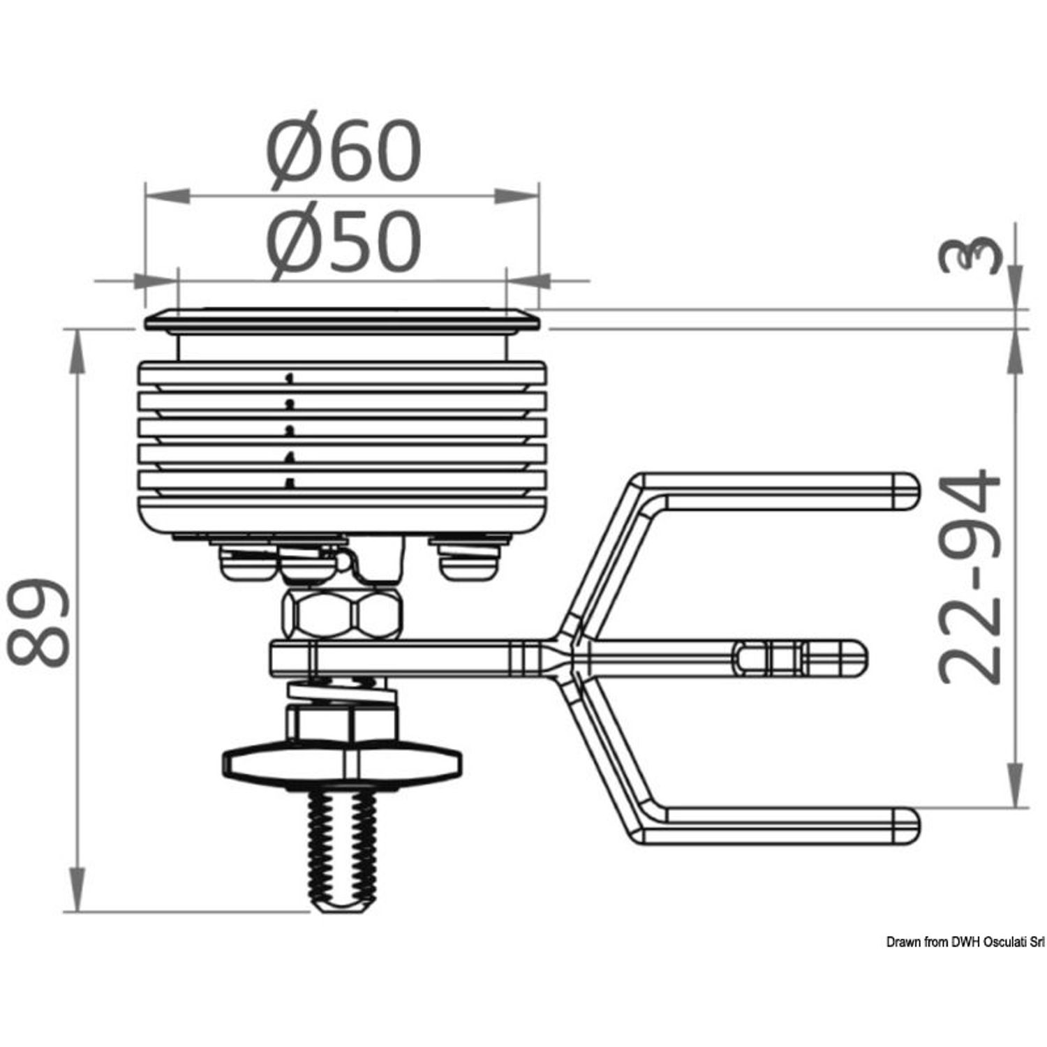 Eclipse MK2 60 planforsænket lås SS sort
