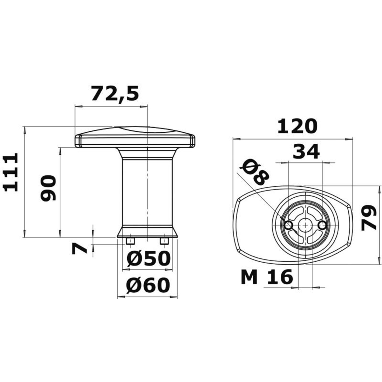 Enkel soppknopp for modulsystem