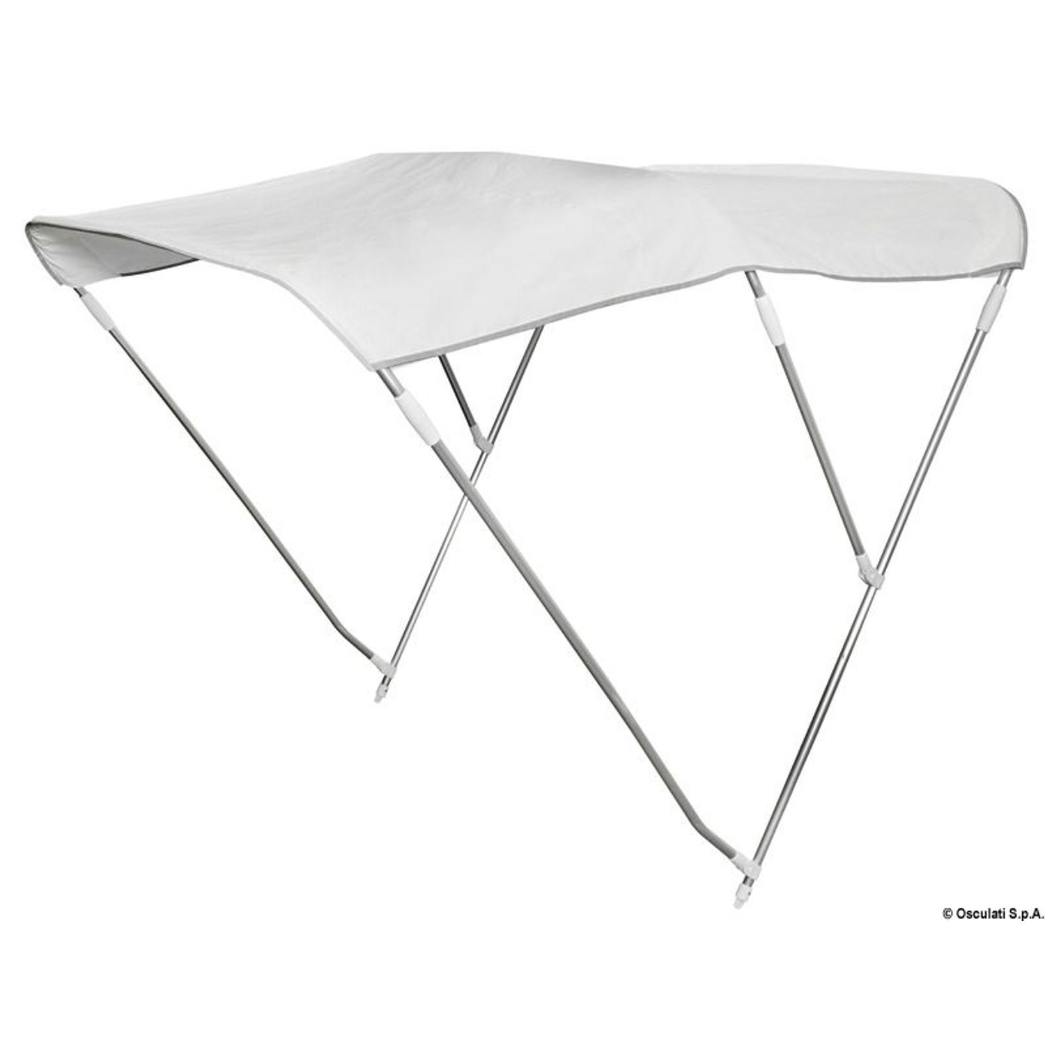 3-kaareinen korkea bimini Ø 22 mm 185/195 cm valkoinen