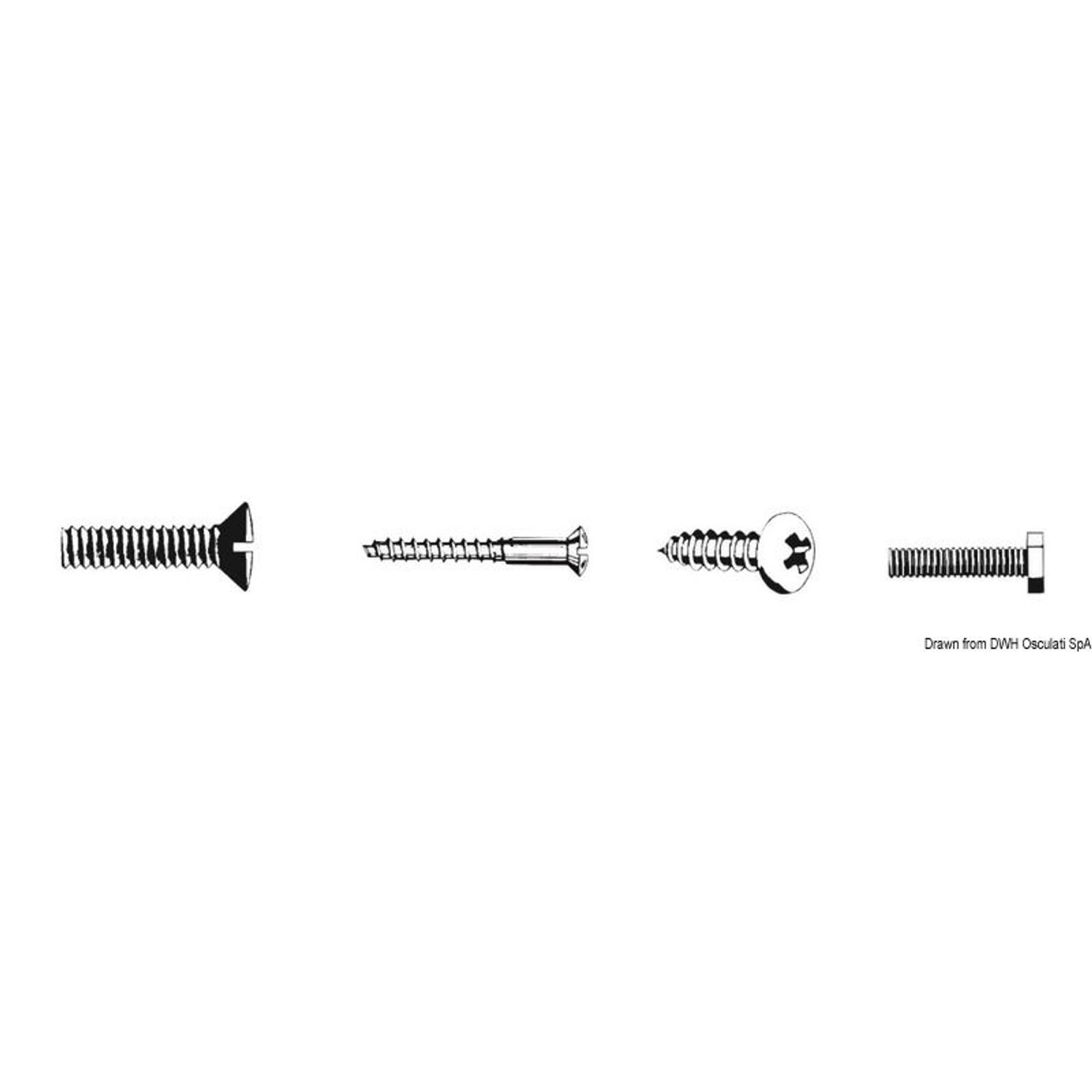 Maskinskruv med spårskalle, försänkt 6x80mm AISI316