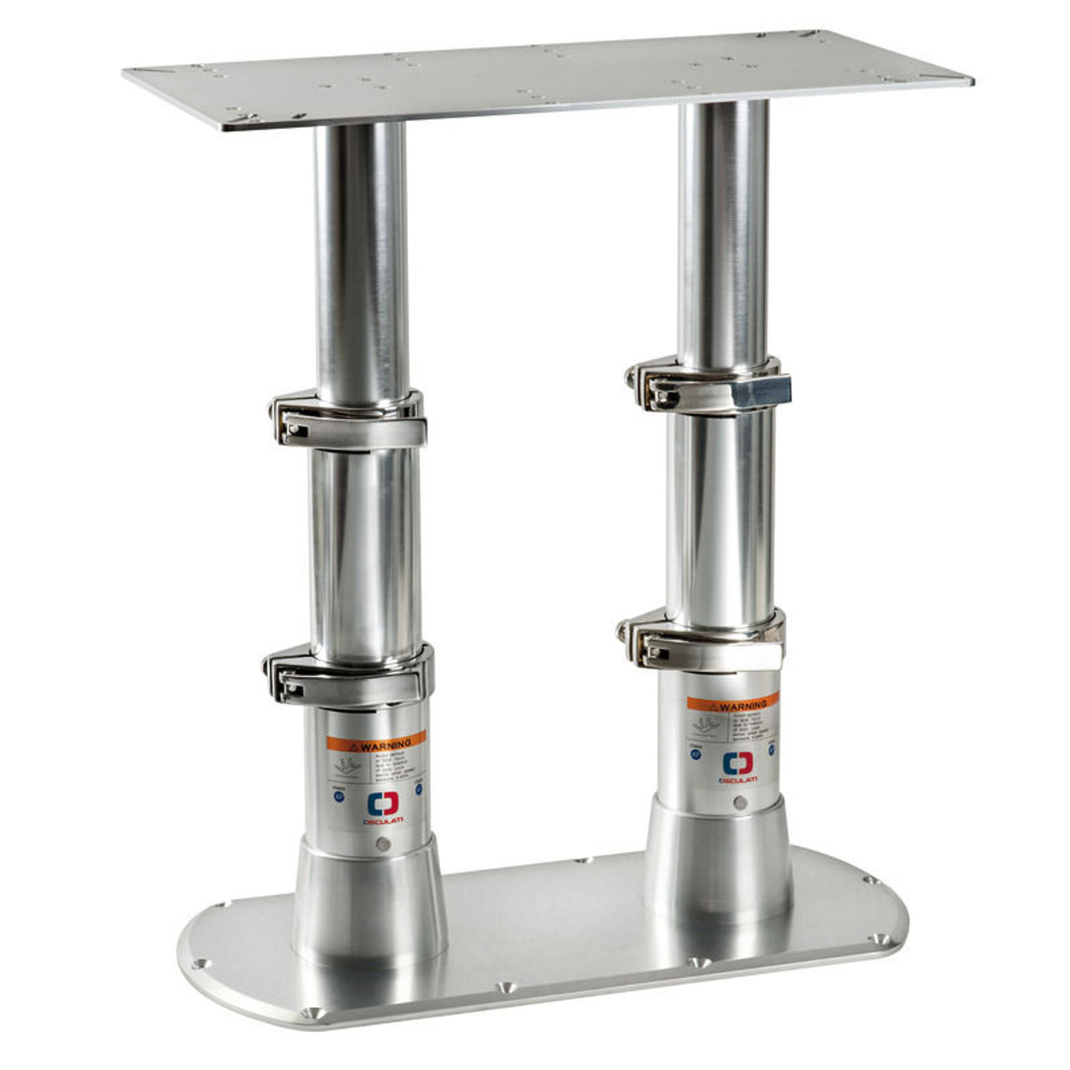 Dubbelt bordsstativ med handtag i rostfritt stål, bas 615 x 300 mm