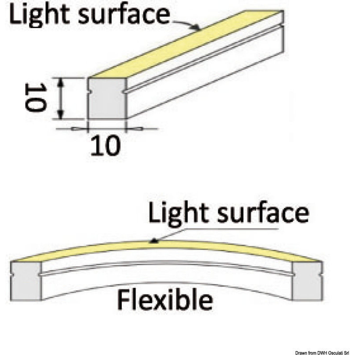 Neon Light flexibel LED-list 12V varmvit 12W