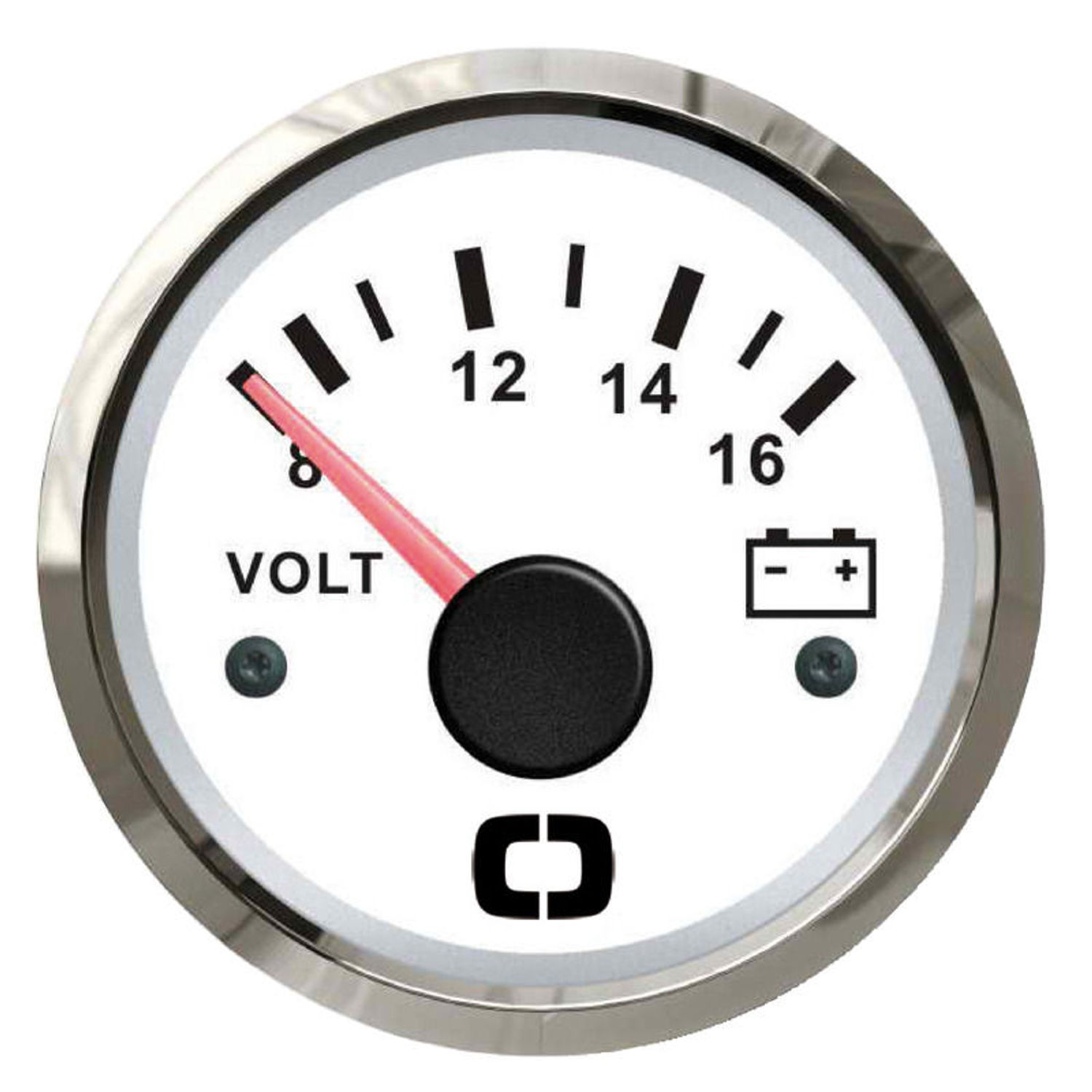 Voltmeter 8/16 V vit/glansig
