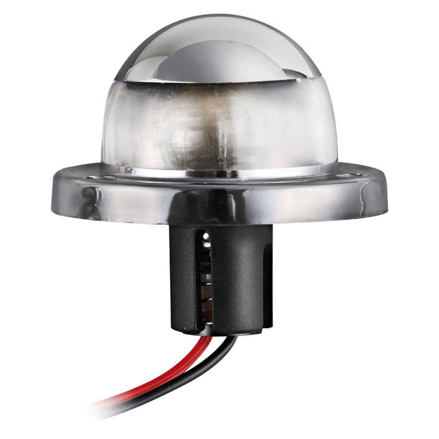 Hvid 135° lanterne i forkromet ABS