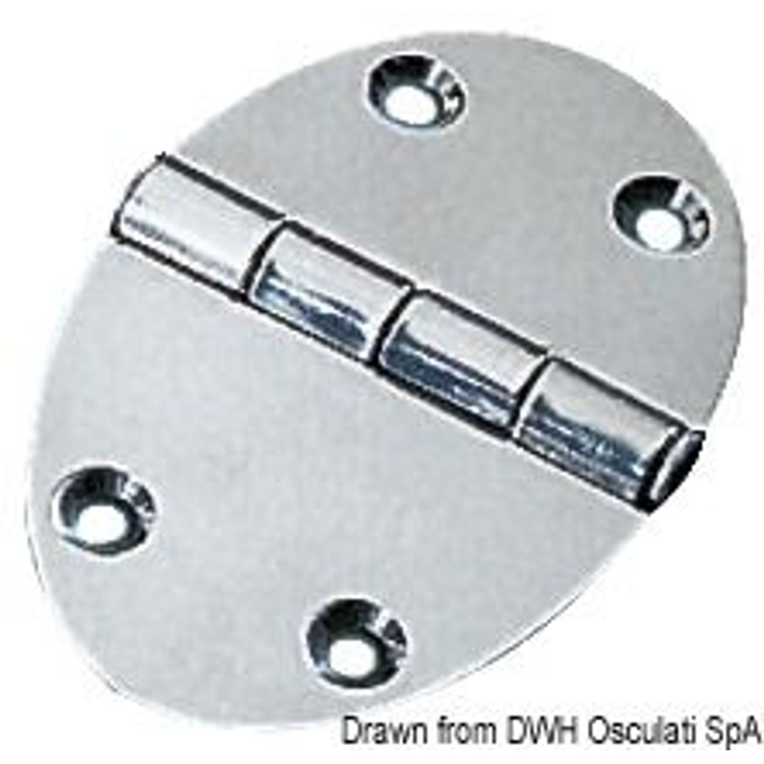 Ovalt hængsel 78x56 mm, stiftmontering 3 mm