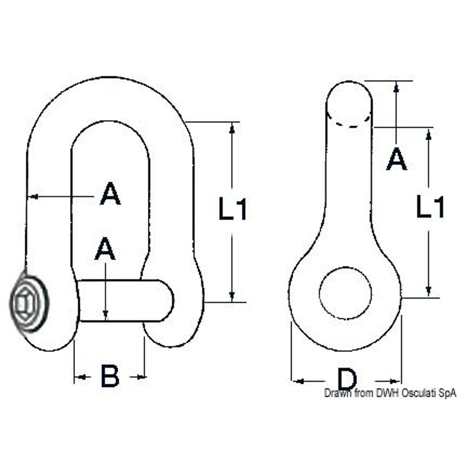Ankarschackel AISI 316 12 mm