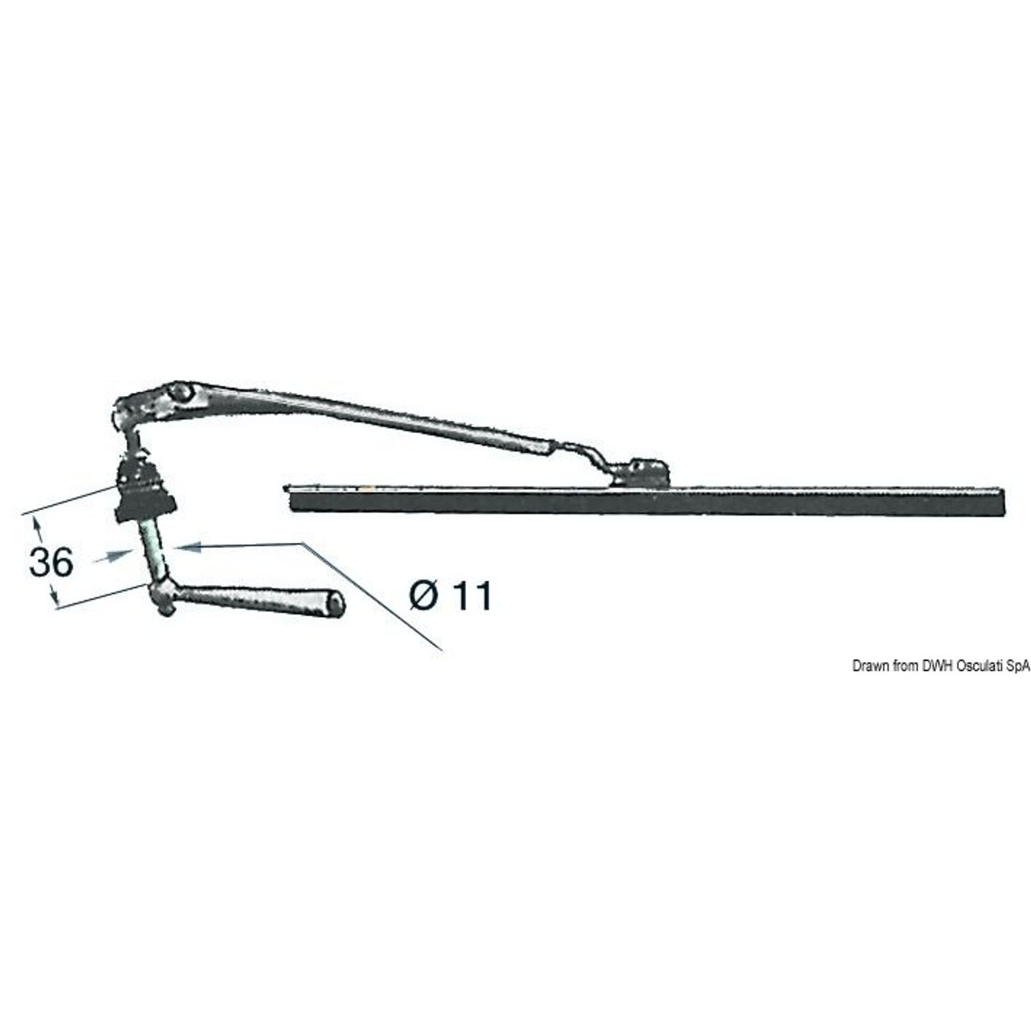 Käsikäyttöinen tuulilasinpyyhin 280 mm
