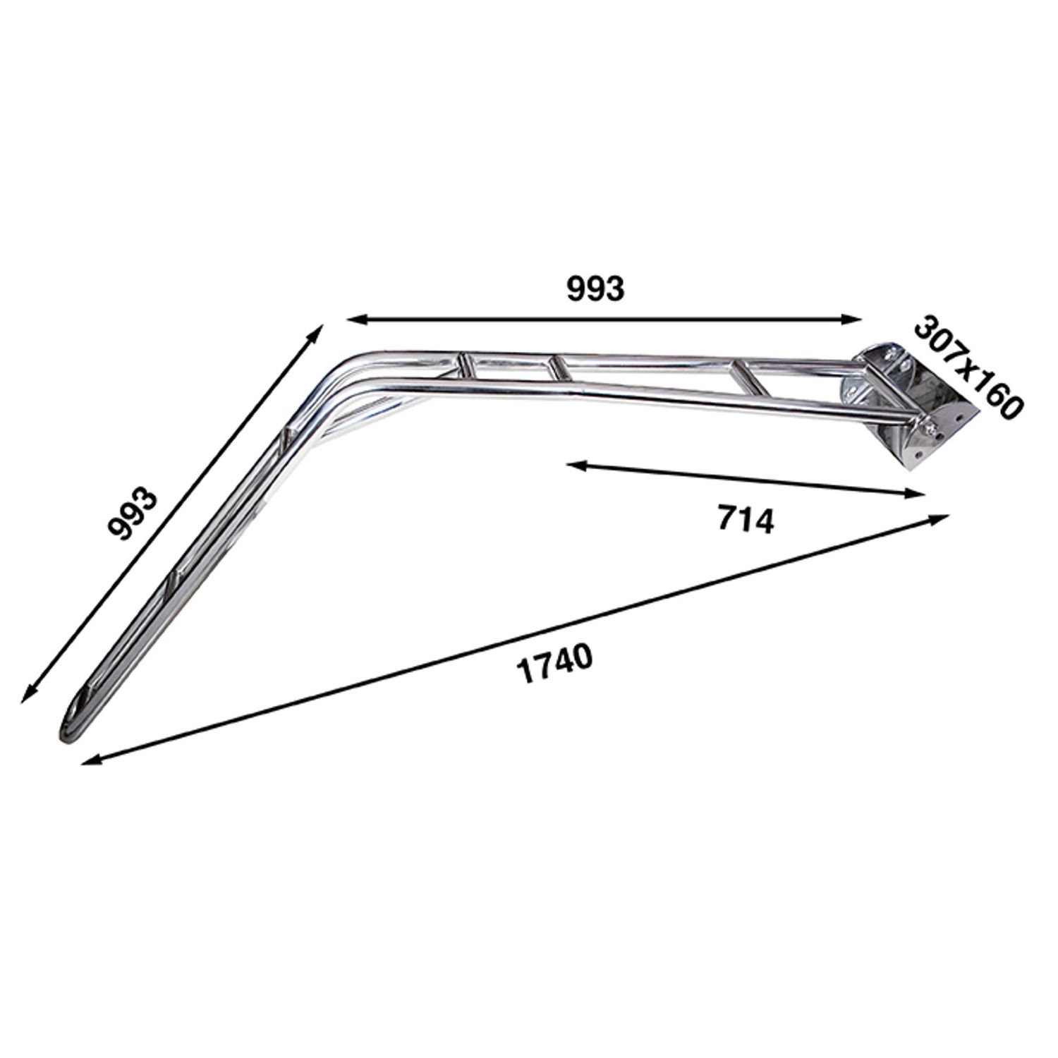 Båtsystem Davit DV42. Rett akter