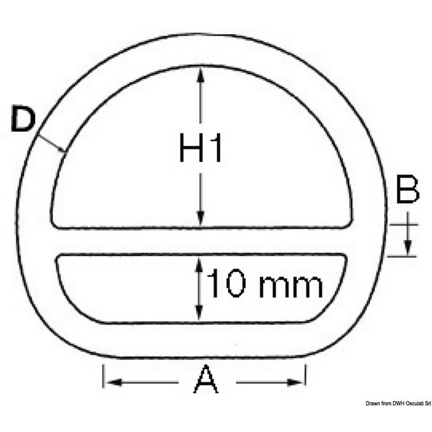 D-ring med stang 5x45 mm