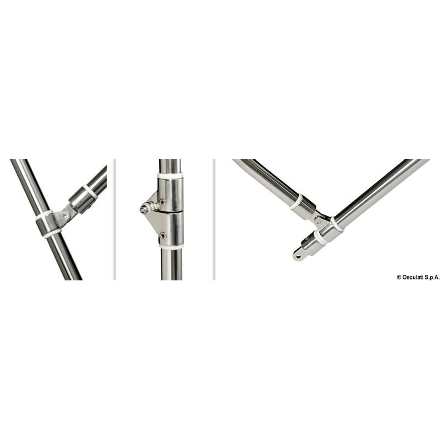 3-bøylers bimini høy AISI316 Ø 25 mm 185/195 cm hvit
