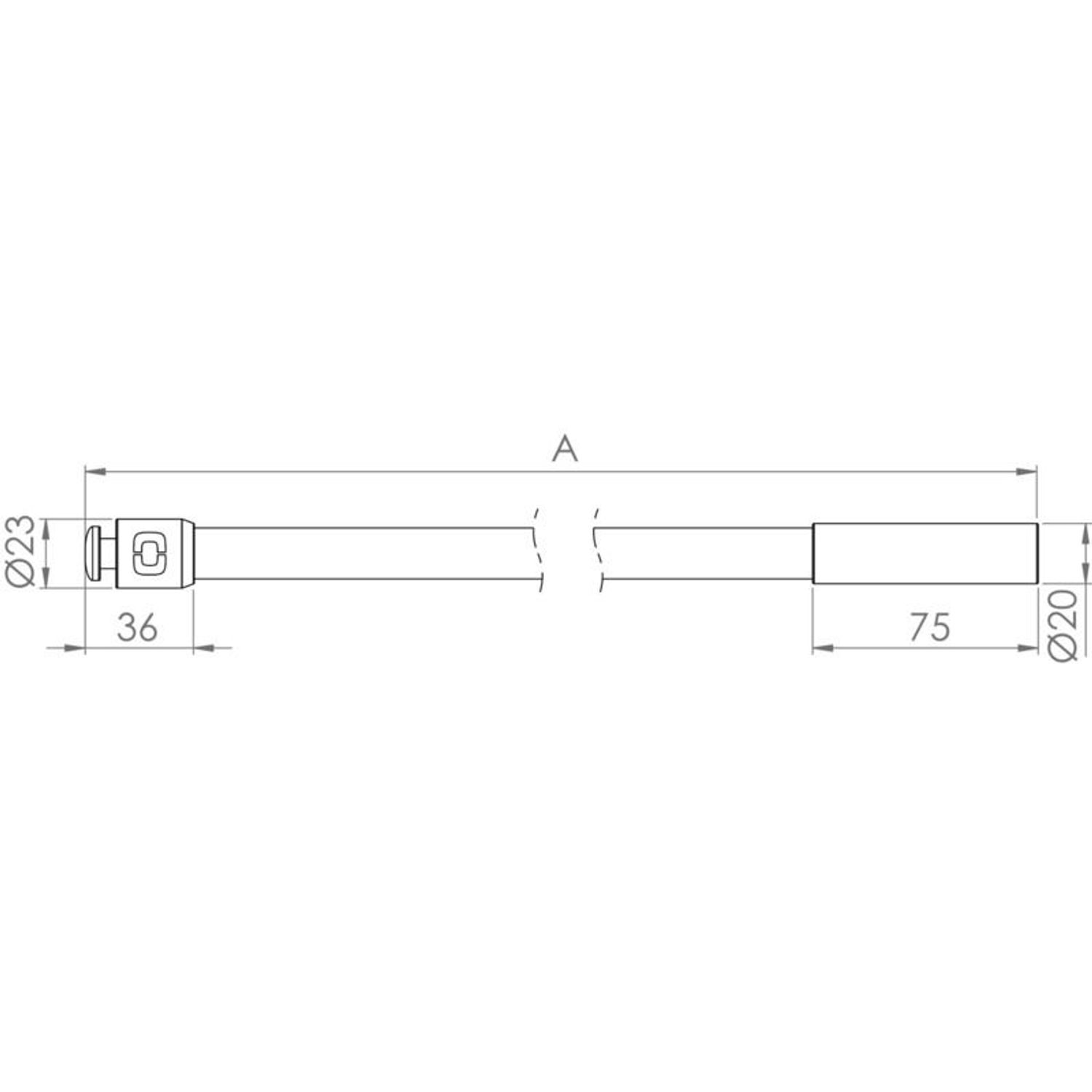 Fleksibel glasfiberstang 153.5 cm