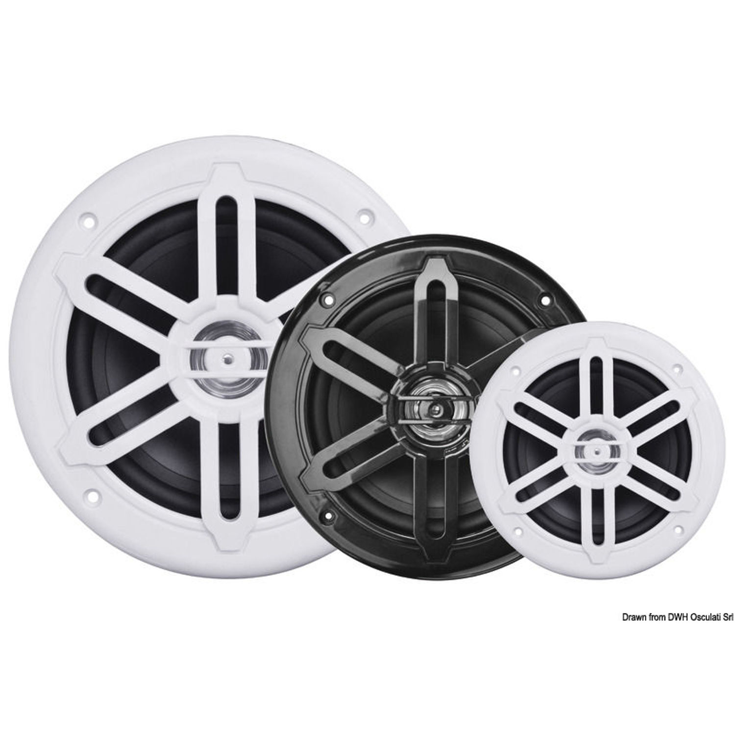 Par dubbelkonhögtalare 5.25" - 2x80W - vita
