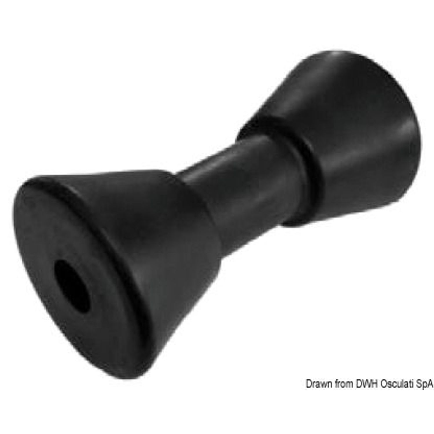 Senterrulle, svart 190 mm Ø hull 21 mm