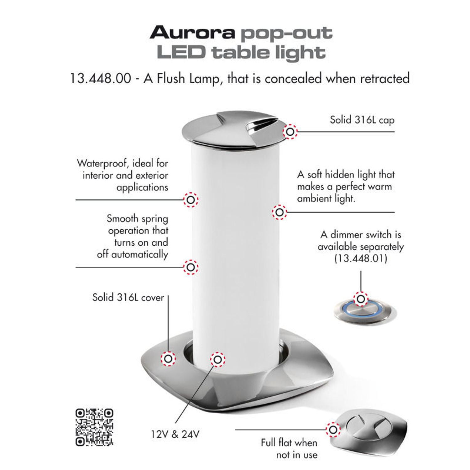 Aurora pop-up LED-bordlampe