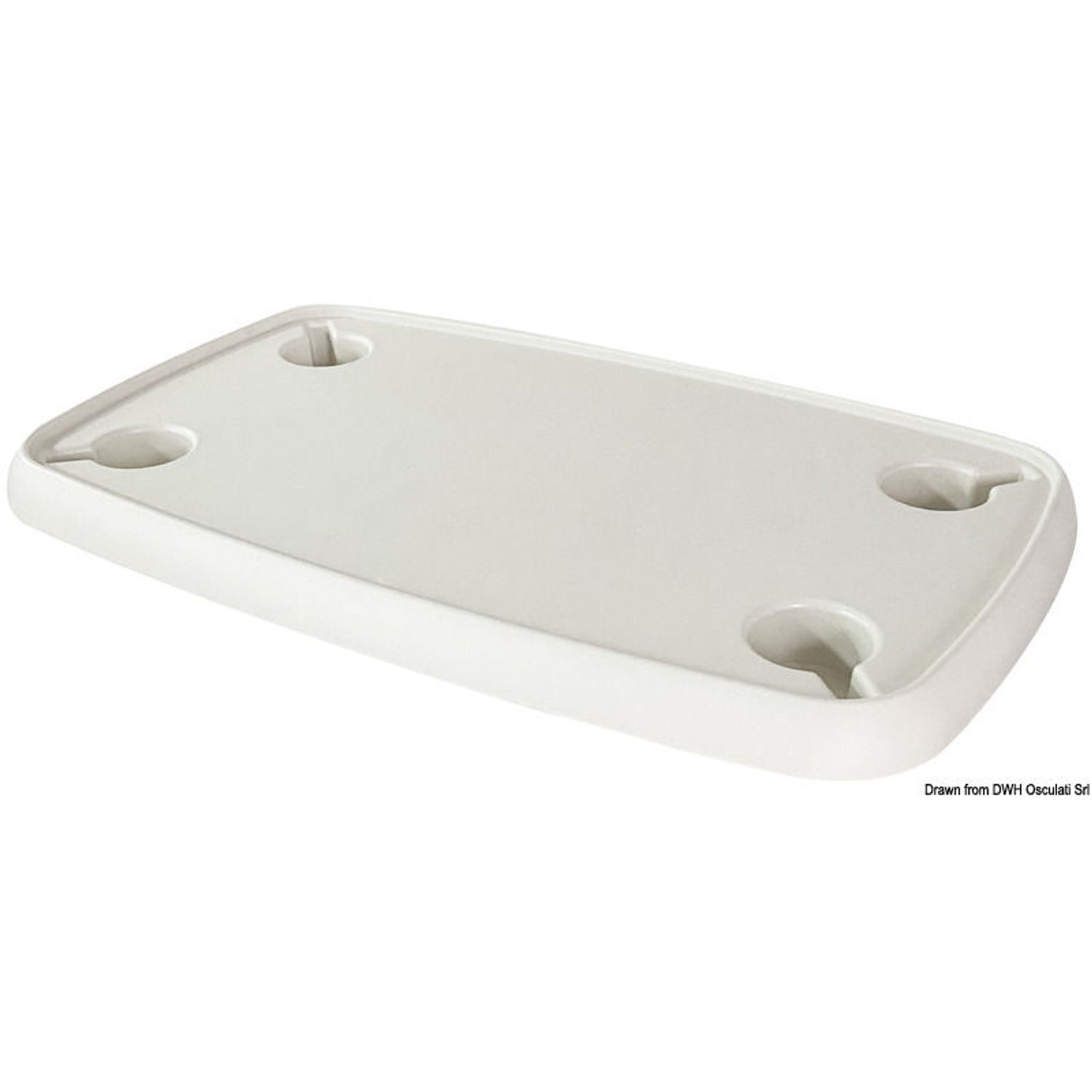 Suorakulmainen valkoinen komposiittipöytä 760x460 mm