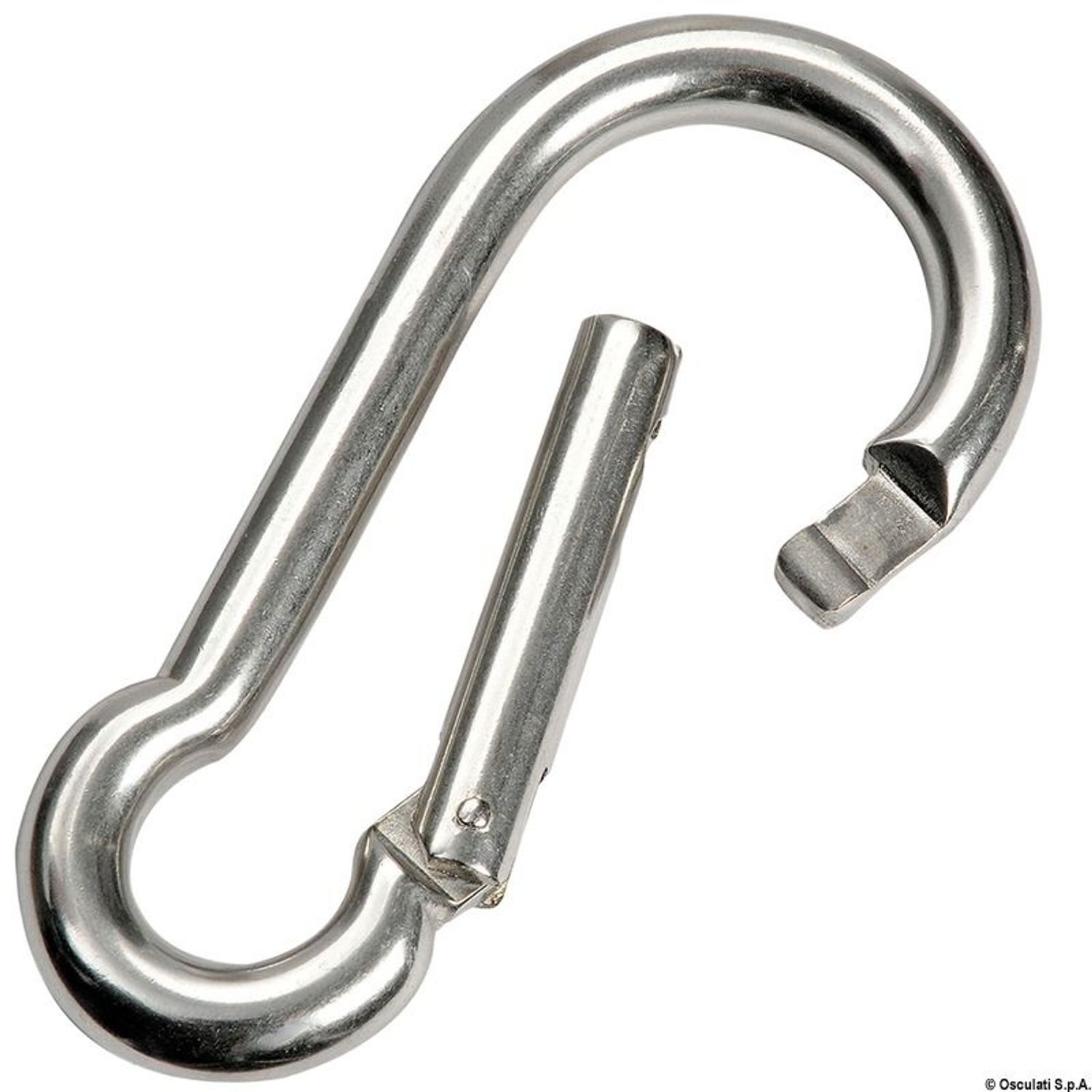 Karbiinihaka tasaisella sululla AISI 316 5 mm