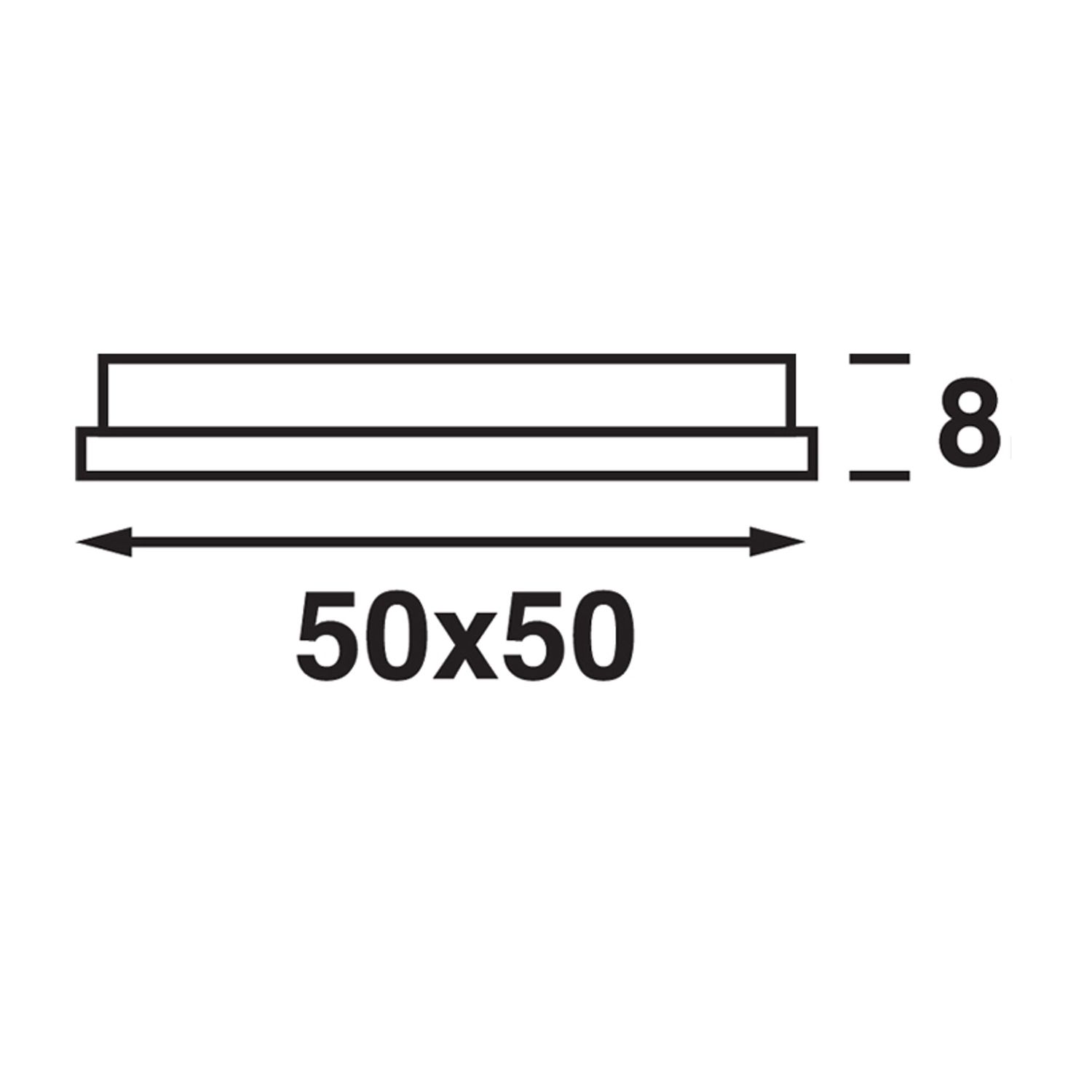 Square 50 SMD LED-Valaisin, Opaalilasi, Matta Kromi