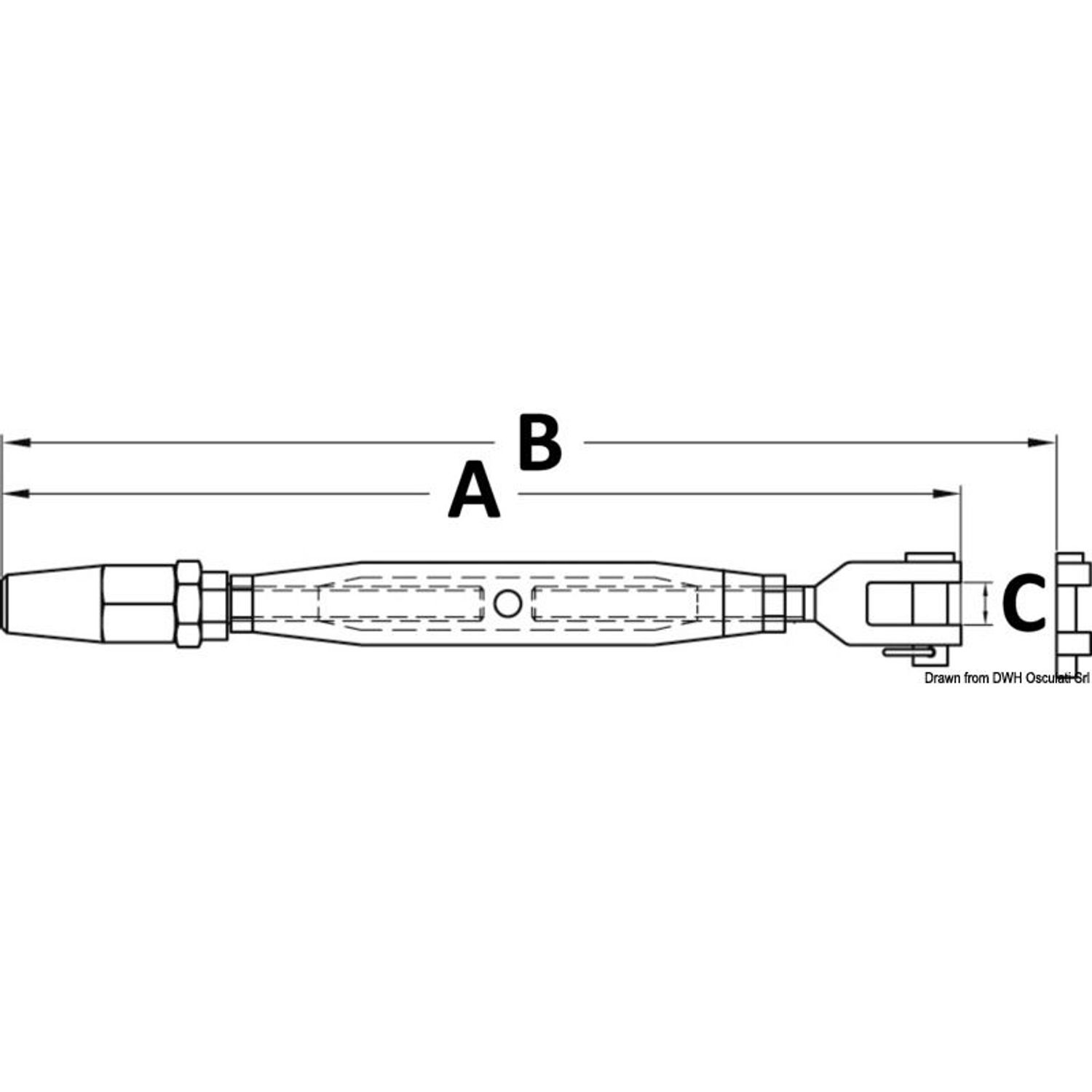 Strekkfisk med bikonisk terminal 5 mm