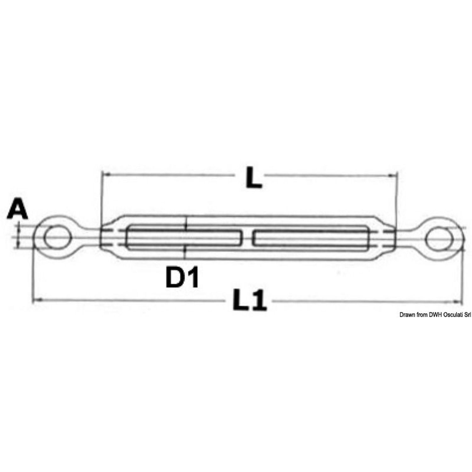 Vantskruv med 2 ögon AISI 316 8 mm