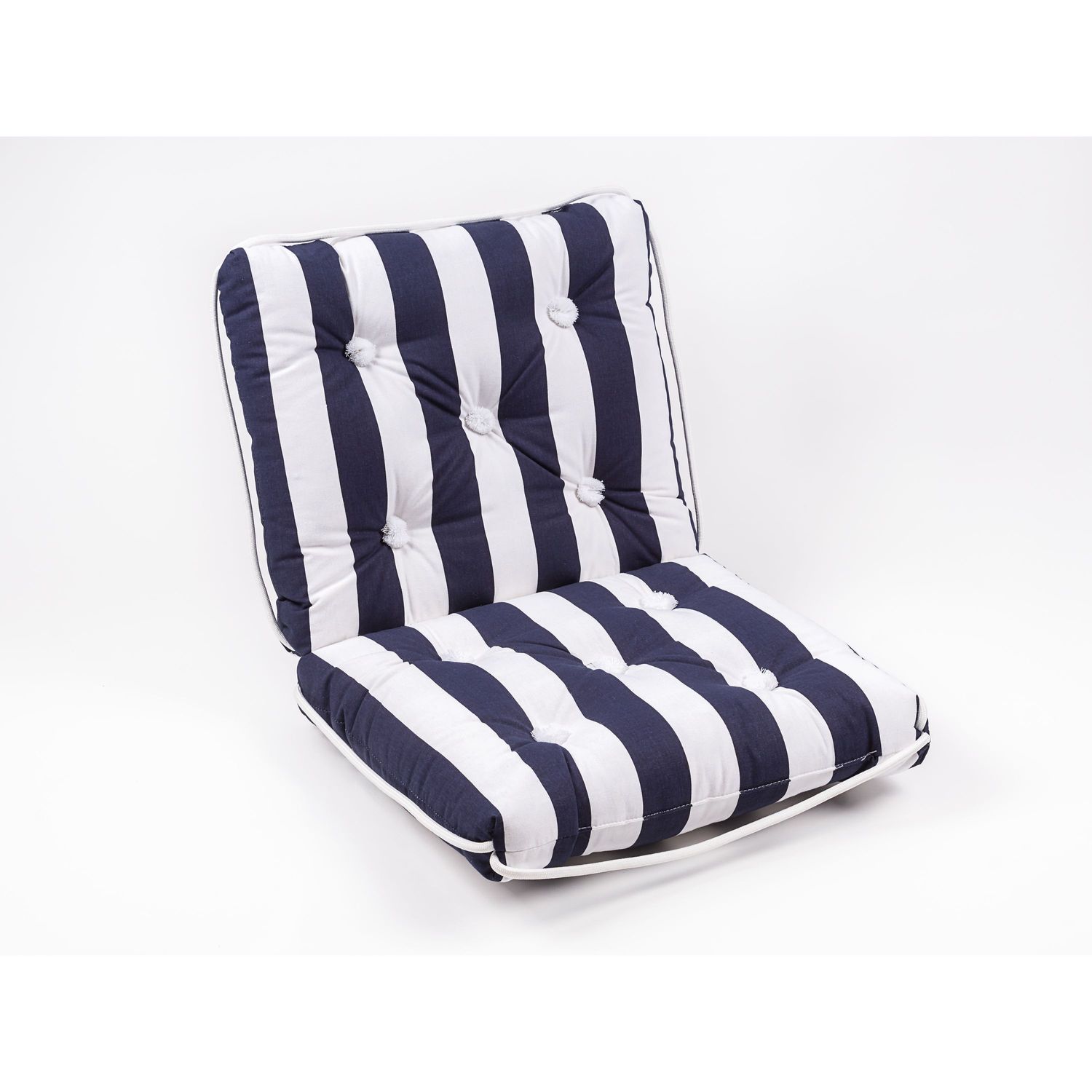 ProTecq Båtpute med ryggstøtte 100% Kapok Striped Navy Blue/White