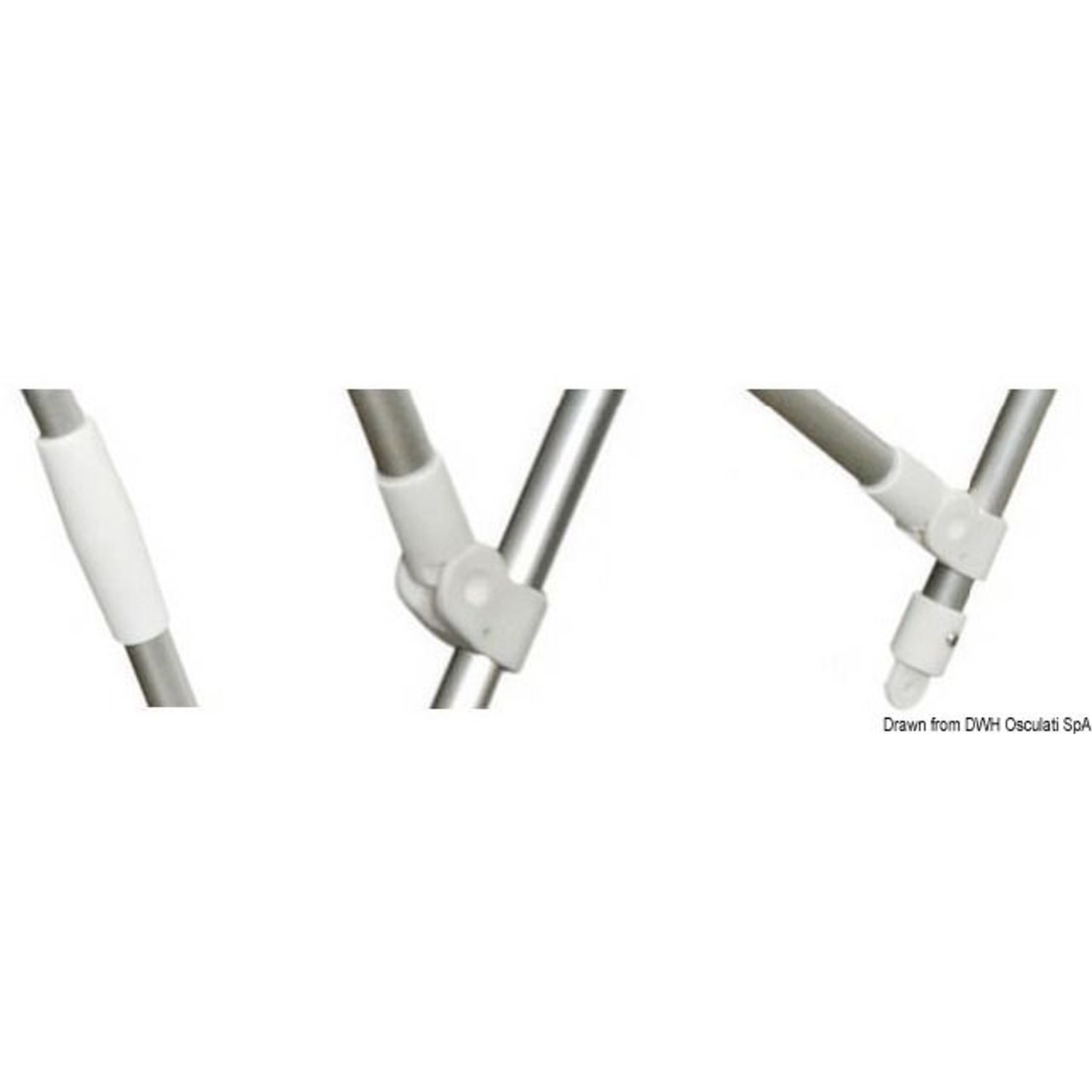3-bågs hopfällbar bimini Ø 22 mm 170/180 cm vit