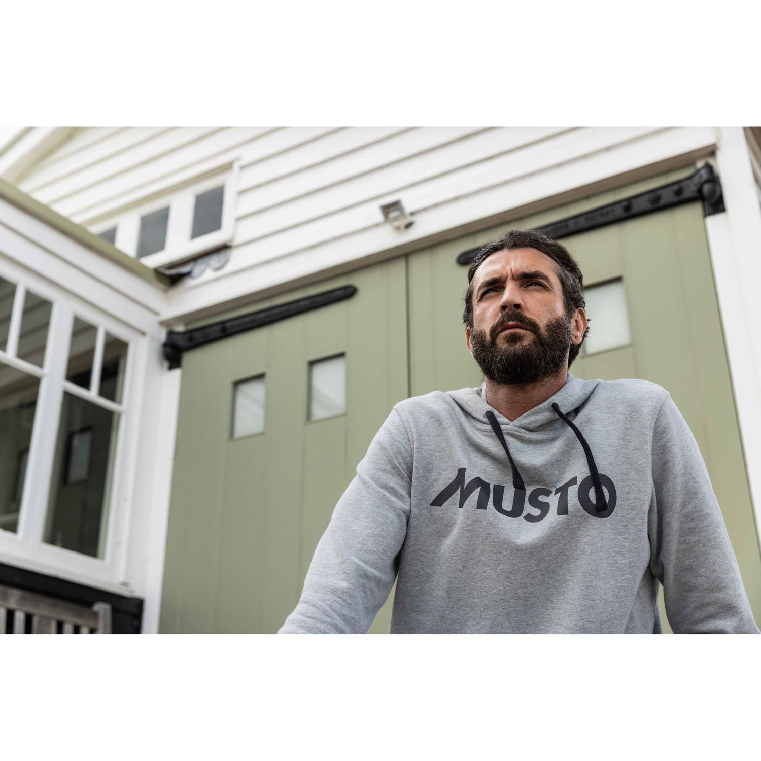 Musto Logo Hoodie Herre Grå