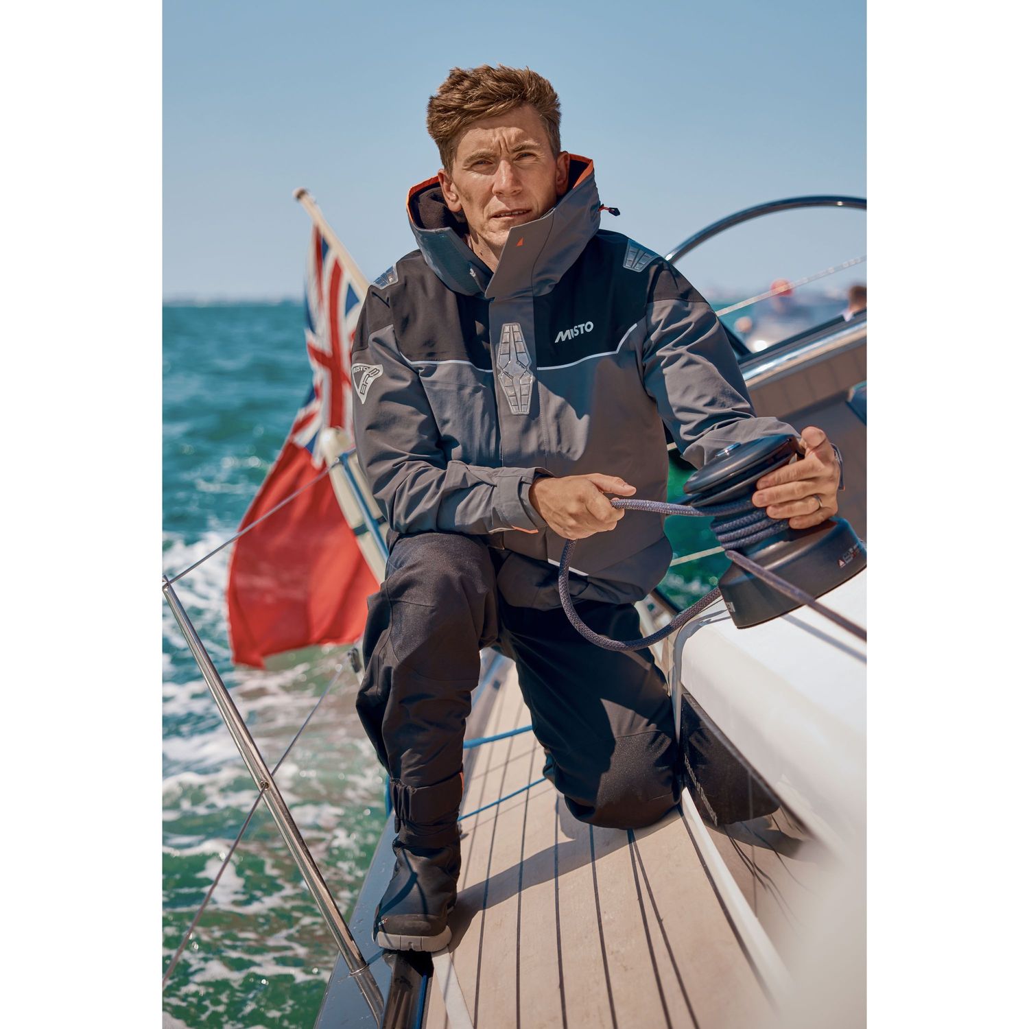 Seilerjakke M BR3 Pertex Offshore herre grå