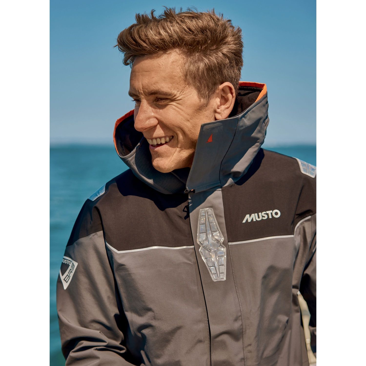 Purjehdustakki M BR3 Pertex Offshore miehille harmaa