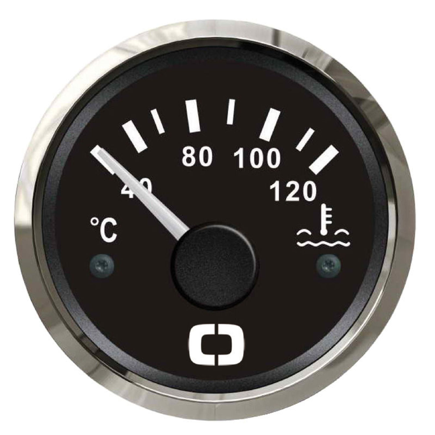 Vattentemperaturmätare 40/120° svart/blank