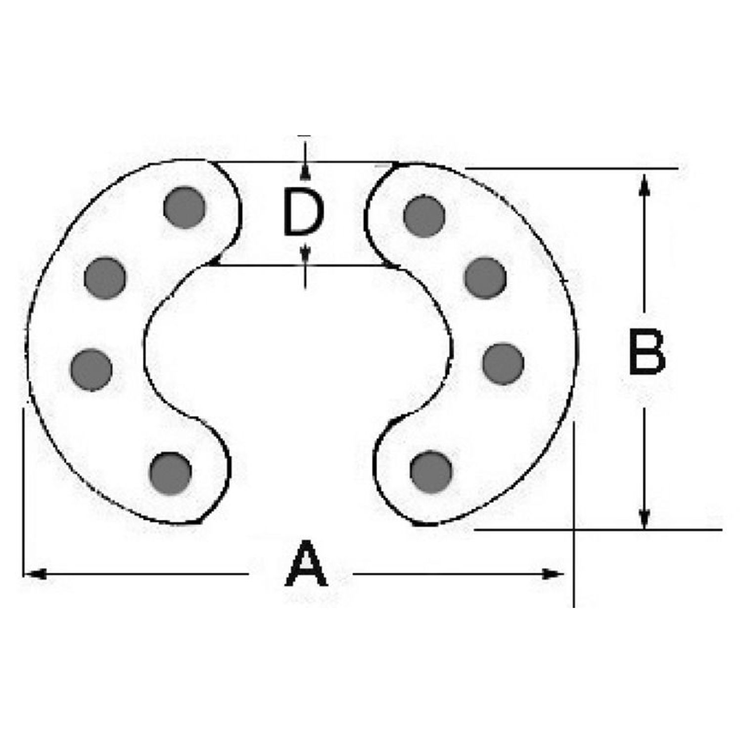 8-stifts koblingsled AISI 316 6 mm