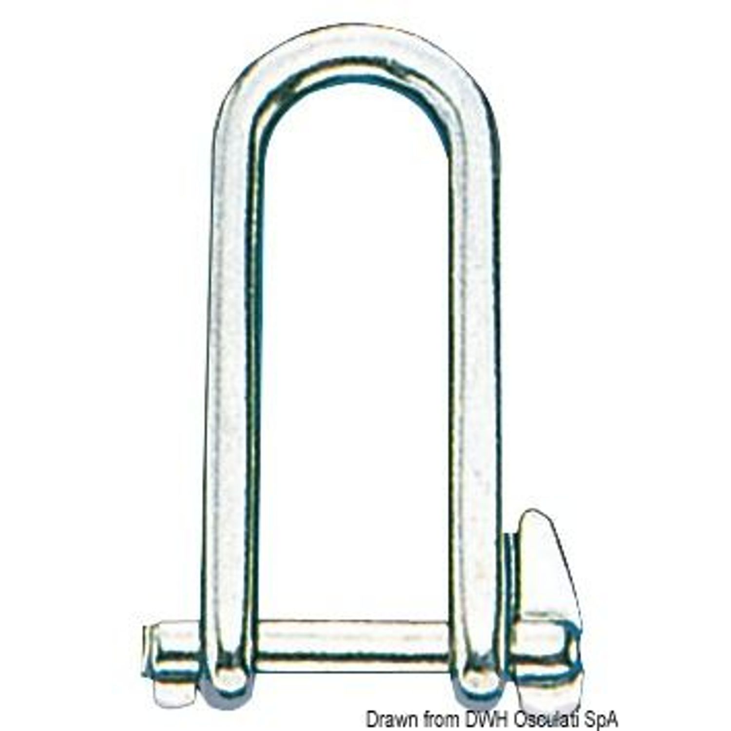 Sjakkel med låsepinne og stoppstang AISI 316 6 mm