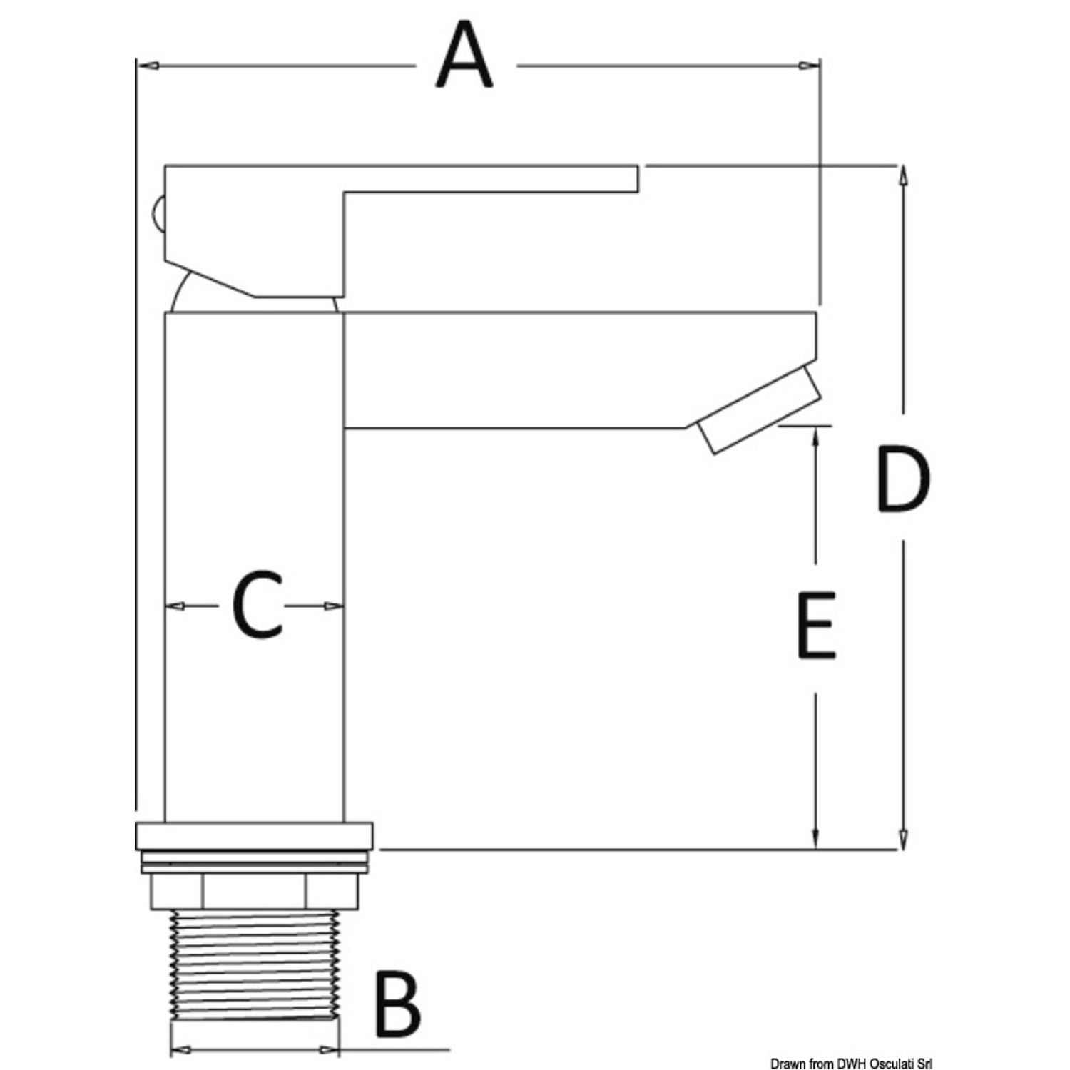 Osculati neliösekoitin WC-altaaseen