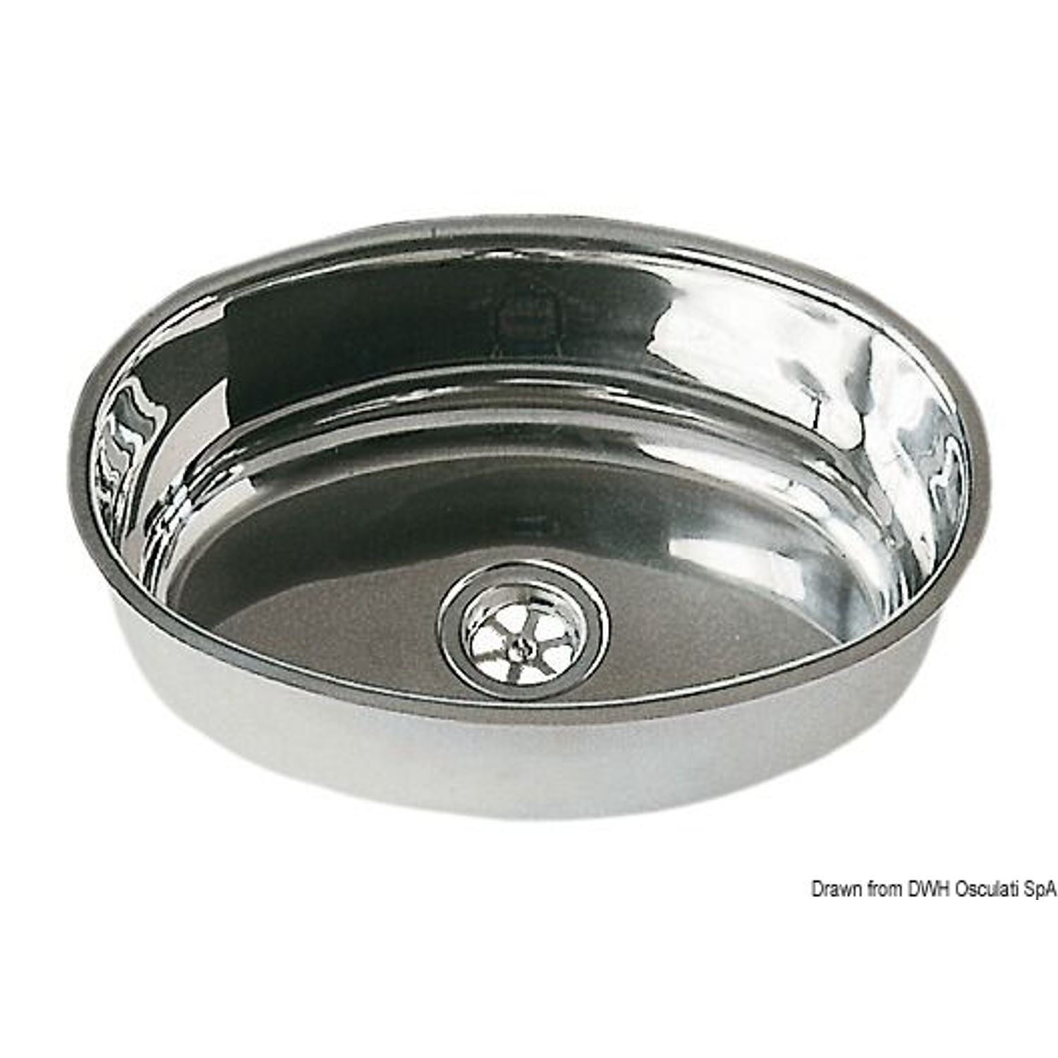 Oval diskho SS, spegelpolerad 240x375 mm