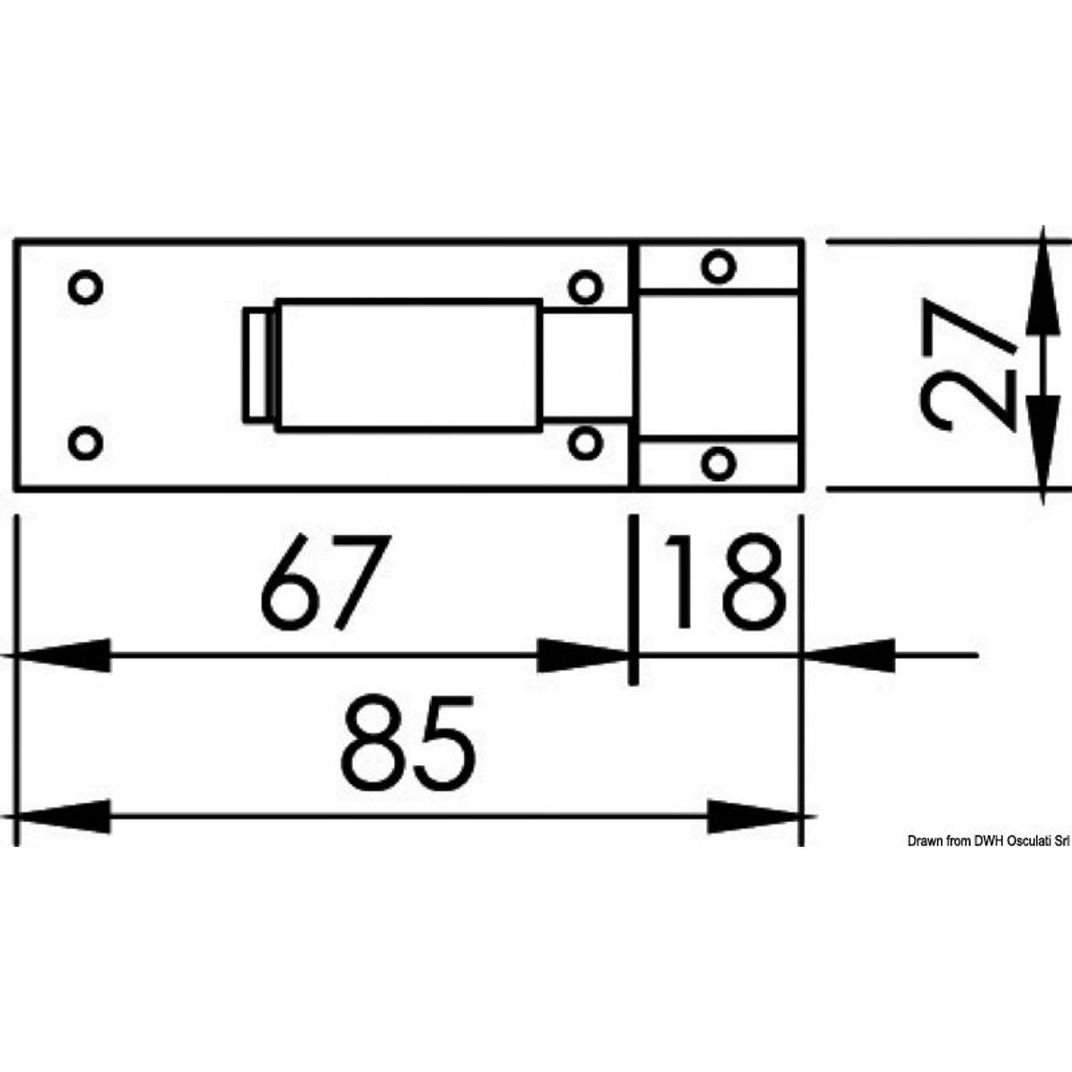 Regellås polerat SS 85x27 mm