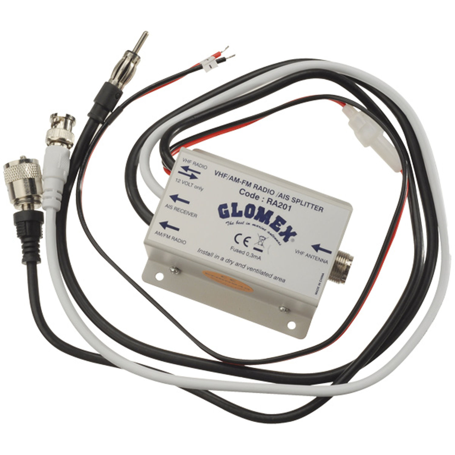 Glomex RA201 VHF/AM-FM/AIS jakaja 12V