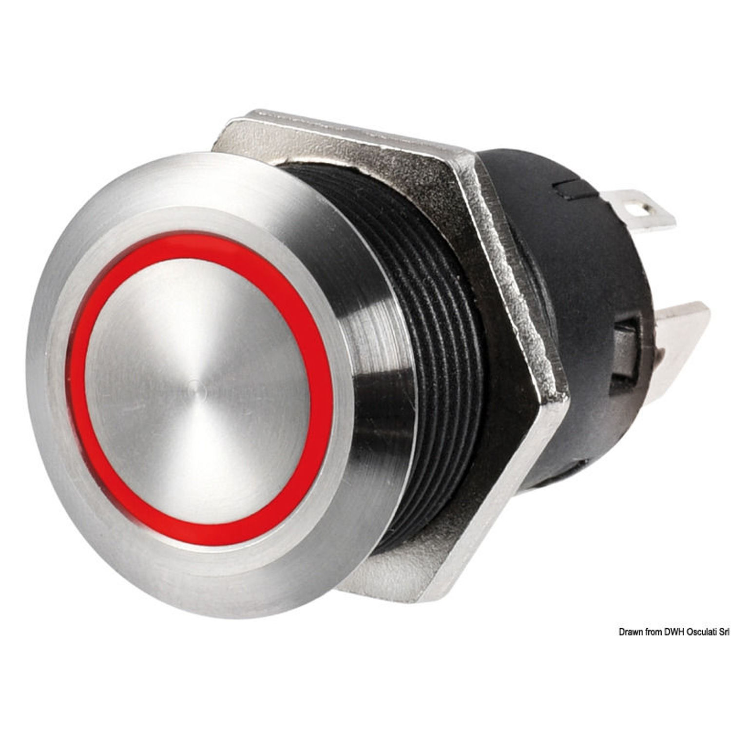 FLAT ruostumaton teräs -kytkin ON-OFF 12 V valkoinen